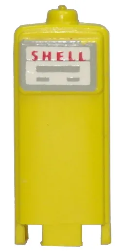 HO Scale, Accessory Petrol Pump with Red 'SHELL' on White Background with Gray Edge and Lines Pattern (Sticker) - Sets 325-3 / 431-1 / 491-2 / 842-2
