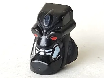 Minifigure, Head, Modified Bionicle Piraka Reidak with Red Eyes and White Teeth Pattern