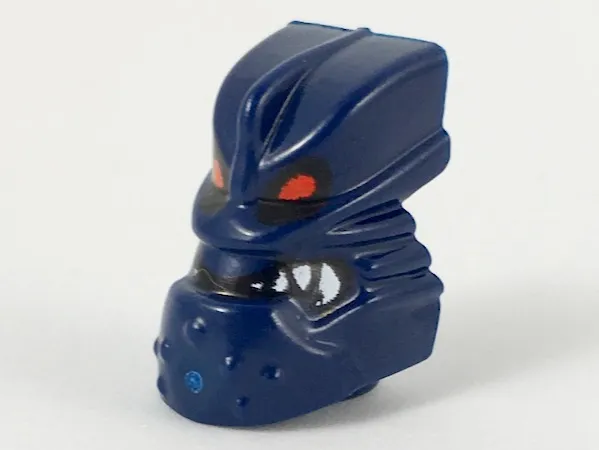 Minifigure, Head, Modified Bionicle Piraka Vezok with Eyes and Teeth Pattern