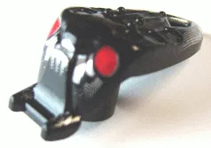 Minifigure, Head, Modified Bionicle Barraki Mantax with Red Eyes and Silver Pattern