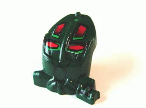 Minifigure, Head, Modified Bionicle Toa Mahri Kongu / Matoro with Red Eyes Pattern (Kongu)