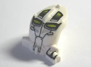 Minifigure, Head, Modified Bionicle Toa Mahri Kongu / Matoro with Lime Eyes Pattern (Matoro)