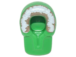 Minifigure, Headgear Hood Fur-lined with White and Dark Tan Fur Pattern