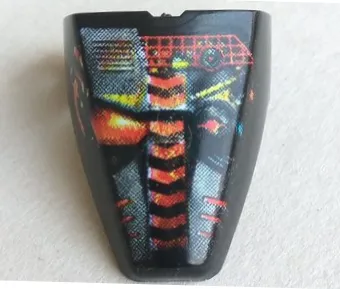 Technic Throwbot Visor with Torch / Fire Pattern