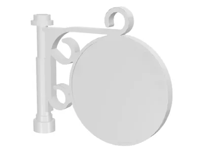 Road Sign Round on Pole with Ornate Top Attachment