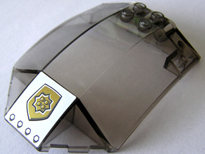 Windscreen 8 x 6 x 2 Curved Sloped Sides with World City Gold Police Badge Pattern (Sticker) - Set 7031