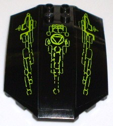 Windscreen 8 x 6 x 2 Curved Sloped Sides with Lime Lines and Atlantis Logo Pattern (Stickers) - Set 8061