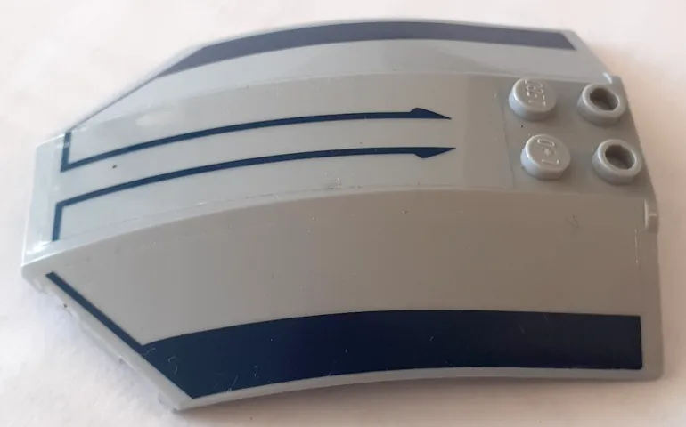 Windscreen 8 x 6 x 2 Curved Sloped Sides with Dark Blue Wide and Small Lines Pattern (Stickers) - Set 8036