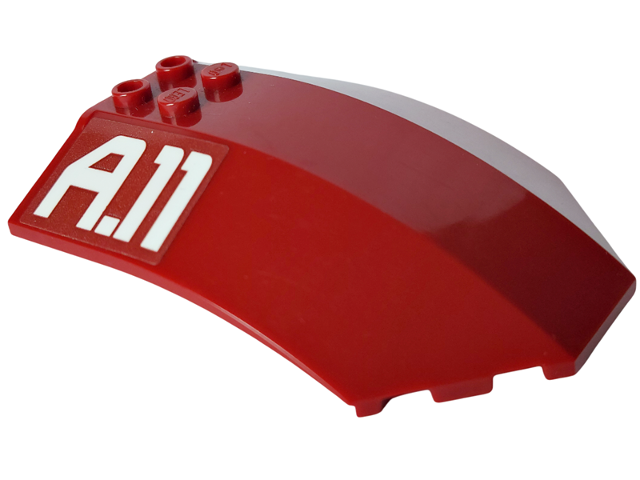 Windscreen 8 x 6 x 2 Curved Sloped Sides with White 'A.11' Pattern (Sticker) - Set 7714