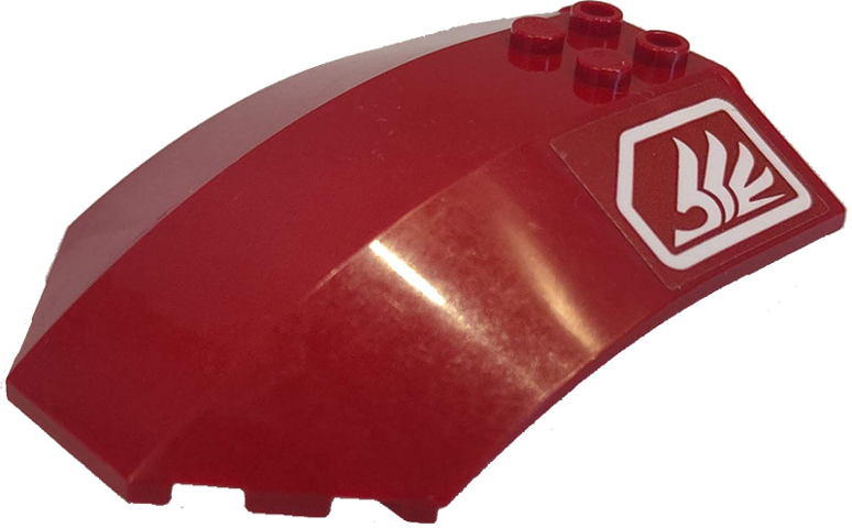 Windscreen 8 x 6 x 2 Curved Sloped Sides with White Quad Wing Pattern (Sticker) - Set 7714