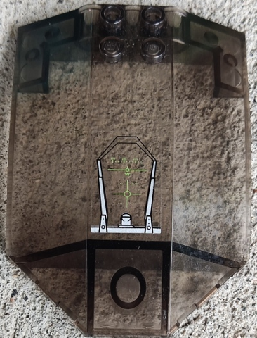 Windscreen 8 x 6 x 2 Curved Sloped Sides with Target Head-Up Display (HUD) Pattern #1 (Sticker) - Set 7477