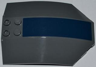 Windscreen 8 x 6 x 2 Curved Sloped Sides with Dark Blue Stripe Pattern (Sticker) - Set 8018