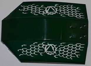 Windscreen 8 x 6 x 2 Curved Sloped Sides with Atlantis Logo and Fish Scales Pattern Model Right Side (Stickers) - Set 7978