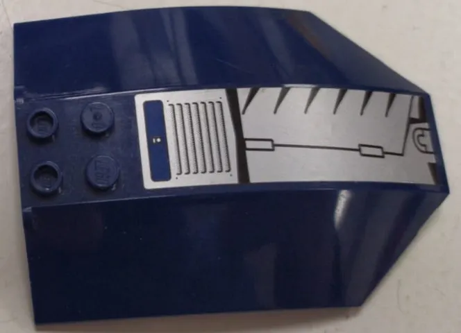 Windscreen 8 x 6 x 2 Curved Sloped Sides with Silver and Black Vent Grille Pattern Model Left Side (Sticker) - Set 8636