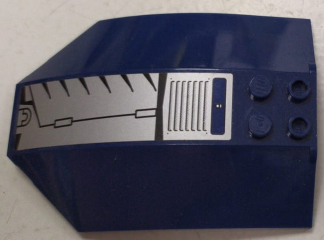 Windscreen 8 x 6 x 2 Curved Sloped Sides with Silver and Black Vent Grille Pattern Model Right Side (Sticker) - Set 8636