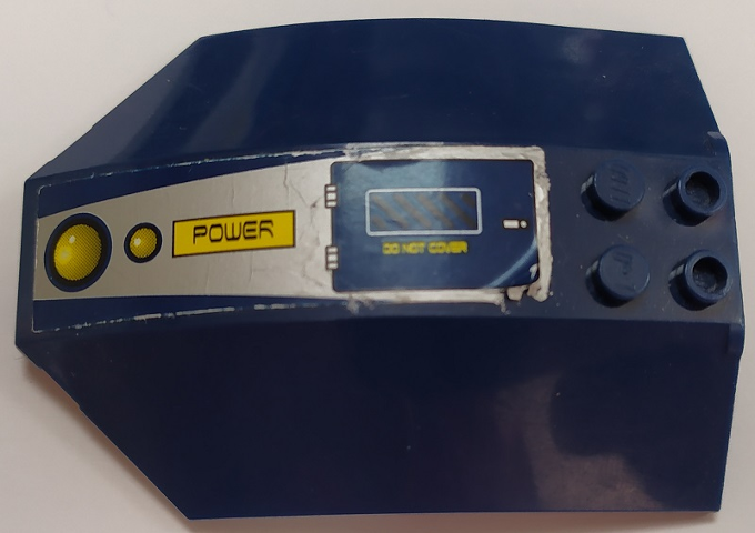 Windscreen 8 x 6 x 2 Curved Sloped Sides with 'DO NOT COVER', 'POWER' and Two Yellow Circles Pattern Model Left Side (Sticker) - Set 8636