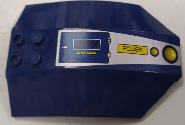 Windscreen 8 x 6 x 2 Curved Sloped Sides with 'DO NOT COVER', 'POWER' and Two Yellow Circles Pattern Model Right Side (Sticker) - Set 8636