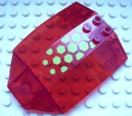 Windscreen 8 x 6 x 2 Curved Sloped Sides with Lime Hexagons Pattern (Sticker) - Set 70706