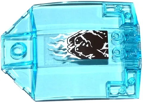 Windscreen 8 x 6 x 2 Curved Sloped Sides with Dark Brown and Silver Armor Plates and White Frost Pattern (Sticker) - Set 70145