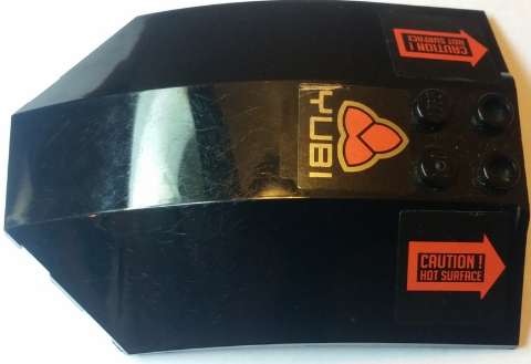 Windscreen 8 x 6 x 2 Curved Sloped Sides with 'YUBI' and 'CAUTION ! HOT SURFACE' Pattern (Stickers) - Set 8494