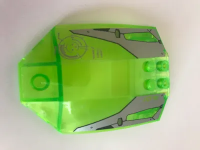 Windscreen 8 x 6 x 2 Curved Sloped Sides with Silver Frames, HUD and '3.01' Pattern (Stickers) - Set 44014