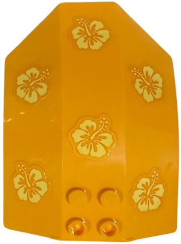 Windscreen 8 x 6 x 2 Curved Sloped Sides with Bright Light Yellow Hibiscus Flowers Pattern (Stickers) - Set 43249