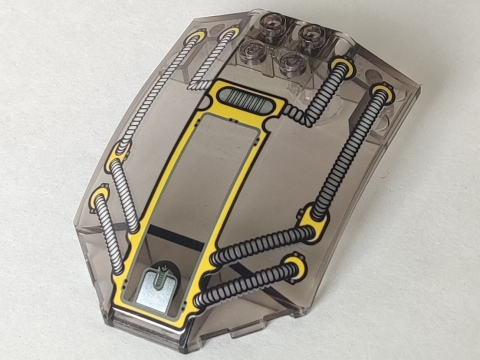 Windscreen 8 x 6 x 2 Curved Sloped Sides with Silver & Yellow Hose and Window Pattern