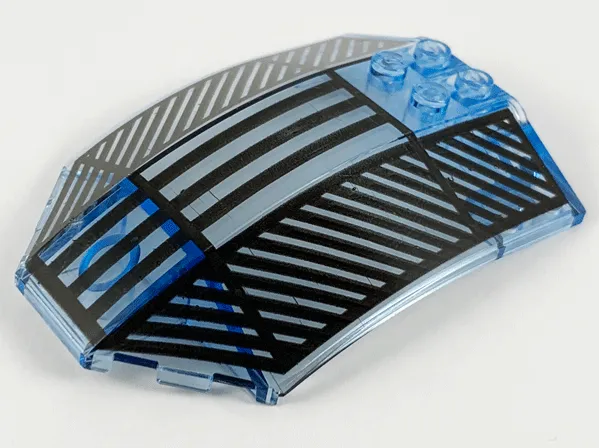 Windscreen 8 x 6 x 2 Curved Sloped Sides with Black Lines Pattern