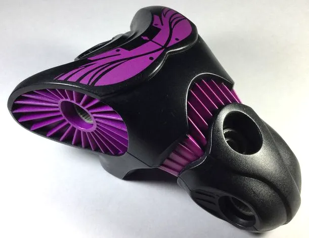 Galidor Torso Gorm with Purple Ribbed Sockets and Midriff, and Purple Chest Pattern