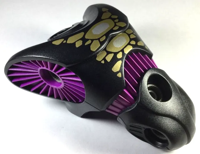 Galidor Torso Gorm with Purple Ribbed Sockets and Midriff, Gold and Silver Spots Pattern