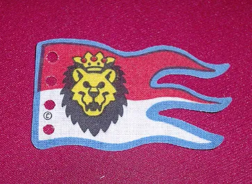 Cloth Flag 8 x 5 Wave with Royal Knights Lion Head on Red and White Background Pattern