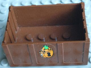 Container, Trunk Bottom 4 x 6 x 2 1/3 with Padlock Pattern on Two Sides (Stickers) - Set 3635