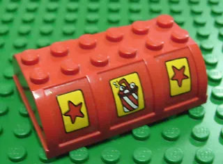 Container, Trunk Lid 4 x 6 x 1 2/3 with Red Stars and Soda Pop Cup Pattern (Stickers) - Set 3681