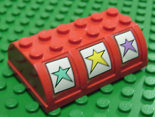 Container, Trunk Lid 4 x 6 x 1 2/3 with Turquoise, Yellow, and Purple Star Pattern on Both Sides (Stickers) - Set 3683