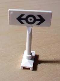 Road Sign Rectangle, Round Pole with Black Train Logo Pattern (Sticker) - Set 4554