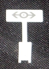 Road Sign Rectangle, Round Pole with Dark Gray Train Logo Pattern (Sticker) - Set 2150