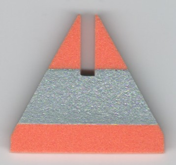 Foam Racers, Cone Triangle Upright with Silver Stripe 6 x 6 with Top Cutout