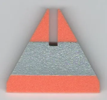 Foam Racers, Cone Triangle Upright with Silver Stripe 6 x 6 with Top Cutout