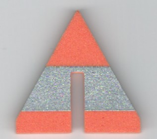 Foam Racers, Cone Triangle Upright with Silver Stripe 6 x 6 with Bottom Cutout