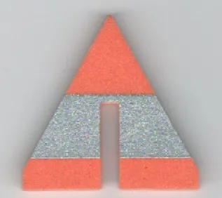 Foam Racers, Cone Triangle Upright with Silver Stripe 6 x 6 with Bottom Cutout