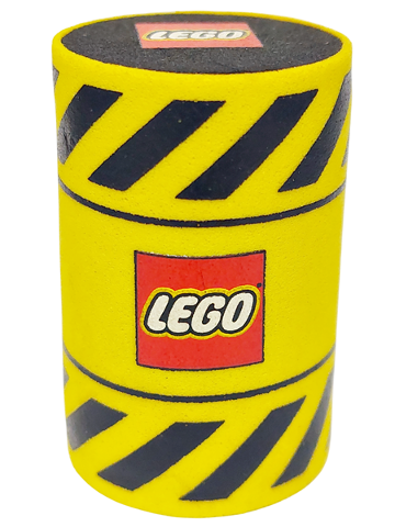 Foam Racers, Barrel with Black Danger Stripes and LEGO Logo