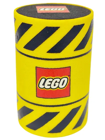 Foam Racers, Barrel with Black Danger Stripes and LEGO Logo