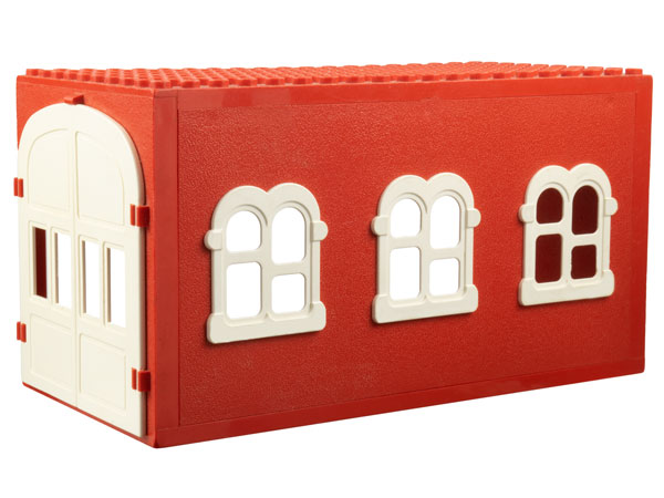 Fabuland Garage Block 10 x 20 x 9 with White Windows and White Doors