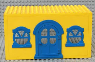 Fabuland House Block 10 x 20 x 9 with Blue Door and Windows
