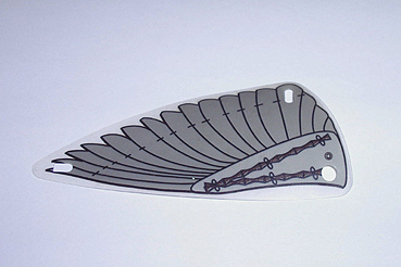 Plastic Triangle 6 x 12 Wing with Gray Feathers Pattern