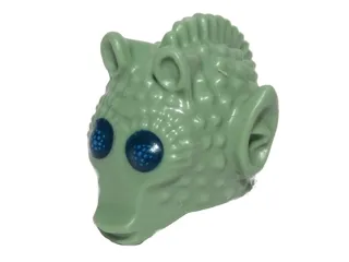 Minifigure, Head, Modified SW Rodian with Dark Blue Eyes Pattern (Greedo)