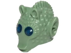 Minifigure, Head, Modified SW Rodian with Dark Blue Eyes with Blue Spots Pattern (Greedo)
