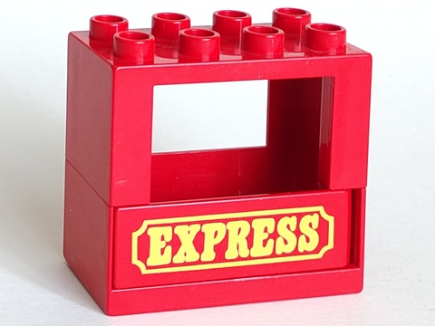 Duplo Door / Window Frame 2 x 4 x 3 Half Door with (Same Color) Duplo Door 1 x 4 x 1 with Yellow 'EXPRESS' Pattern (x978 / x979pb03)