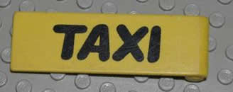 Duplo Door 1 x 4 x 1 with Black TAXI Pattern