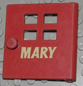 Duplo Door / Window Pane with Four Windows Narrow and Mary Pattern